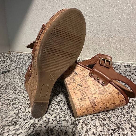 Mossimo Supply Co. Tan Cork Wedge Sandals Size 10 - Picture 4 of 4